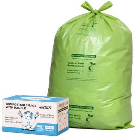 Compostable Bags, 13 Gallon, 32 Count, 49.2 Liter by UFCOELPT