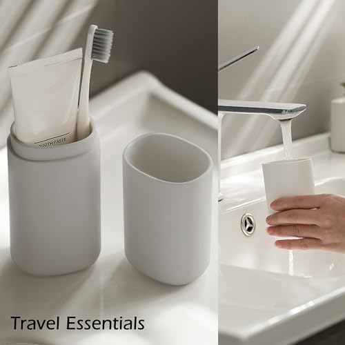 Portable Travel Toothbrush Case with Gargle Cup - Hard Shell Toothbrush Holder & Toothpaste Container, Detachable Bottom for Easy Cleaning, Matte BPA-Free Organizer for Business Trip, Camping, Gym - Image 6
