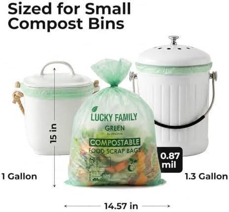 1.3 Gallon Compost Bags for Kitchen Countertop Bin, Compostable, 50 Count - Image 2