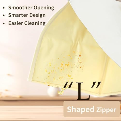 Wide Zipper Access Cotton &Beeswax Bags for Homemade Bread 2 Pack XL Reusable Beeswax Bread Bags for Homemade Bread Freezer Organic Cotton Food Storage Bags to Keep Fresh - Image 5