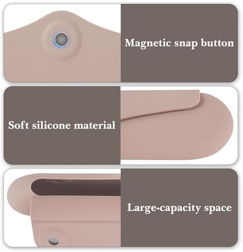 Linkidea Manual Toothbrush Travel Case with Magnetic Snap, Compatible with Colgate ExtraClean, Oral-B CrossAction Toothbrush, Portable Silicone Protective Box (Khaki) - Image 4