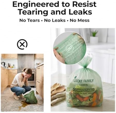 1.3 Gallon Compost Bags for Kitchen Countertop Bin, Compostable, 50 Count - Image 5