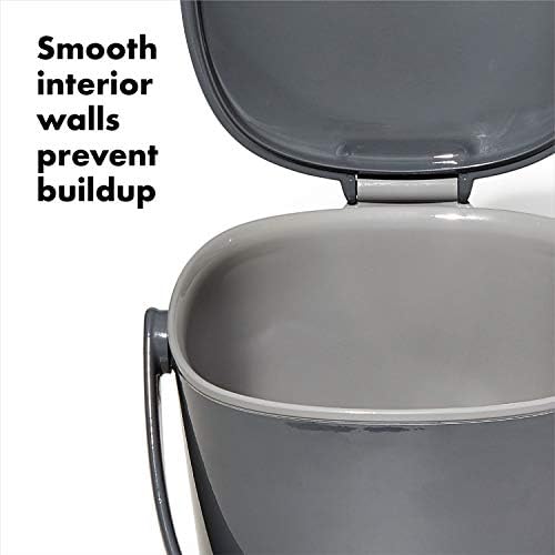 OXO Good Grips Easy-Clean Compost Bin, Charcoal, 0.75 Gallon (Pack of 4) - Image 3
