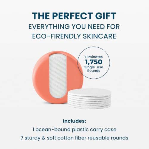 LastRound Reusable Makeup Remover Pads - 7 Washable Eco-Friendly Reusable Cotton Rounds for Face - Sustainable & Soft Cotton Face Pads for Facial Cleansing & Eye Makeup Removal - Travel Storage Case - Image 3