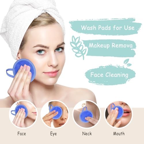 Nugilla Reusable Makeup Remover Pads, 18 Packs Microfiber Face Cloth with a Washable Laundry Bag, Reusable Rounds Towels for Face Cleaning, Soft Facial Rounds Wipes Eyes/Lips Clean for Women Gifts - Image 2