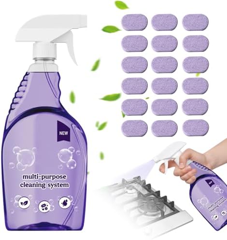 Clean Spray Cleaner for Ovens, All-Purpose Cleaning Spray, Multi-Surface Cleaner for Households, Instant Stain Removal (1 Bottle+18 Pcs Concentrated Cleaning Tablets) by Unknown
