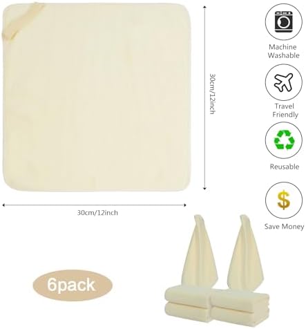 SINLAND Microfiber Facial Cloths Fast Drying Washcloth 12inch x 12inch Absorbent Face Wash Cloth Soft Makeup Remover Cloths - Image 2