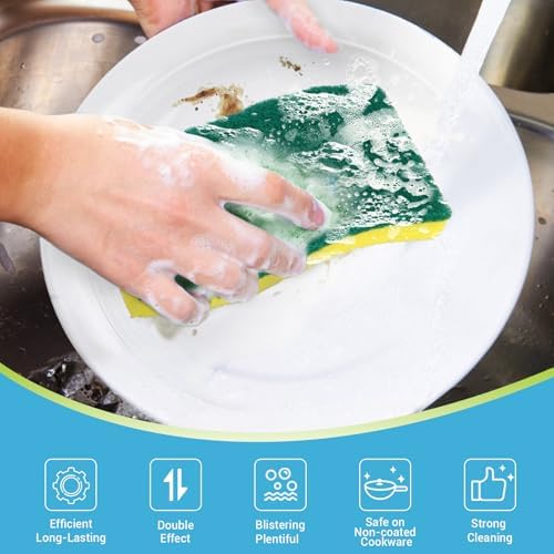 AIDEA XL Scrub Sponges Kitchen 6Count, Heavy Duty Sponges for Dishes - Image 4