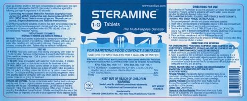 6 Bottles Steramine Sanitizer Tablets w/15x QT-10 Test Strip - Multi Purpose Sanitizing Tablets for Food Contact Surface, Kitchen, Restaurant, Diner & Commercial Use by FryOilSaver (900 Count) - Image 3