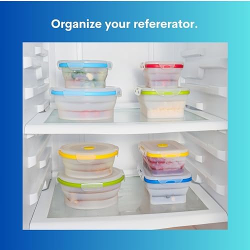 ECOBERI Collapsible Food Storage Containers with Lids, 5 Piece, 12-40 oz (Assorted Colors-Sizes 5pc) - Image 6