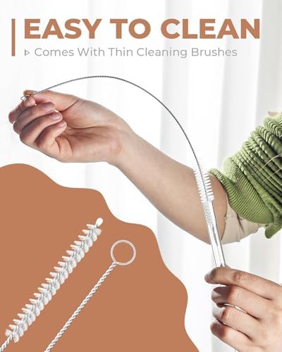 Foogwee® 20 Packs Reusable Glass Straws Set, 10'' x 10mm Clear Drinking Straws for Smoothies, Shakes, Coffee, Juice, Sodas, Milk, Tea, Cocktails, Set of 8 Straight and 8 Bent with 4 Cleaning Brushes - Image 6