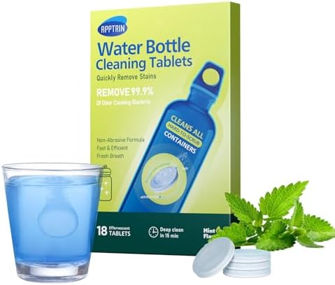 Water Bottle Cleaning Tablets, 18 Pack Bottles Clean Tablet Hydration Bladder Cleansing Tablets for Hydration Bladder, Water Bottle, Individually Packed, Mint Flavor - Image 6