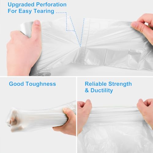Inwaysin 1.2 Gallon 200 Pcs Small Trash Bags Bathroom Garbage Bags, Clear White Office Waste Basket Liners Compost Bags for Kitchen, Office, Pet Litter, Car, 5-6 Liter - Image 4