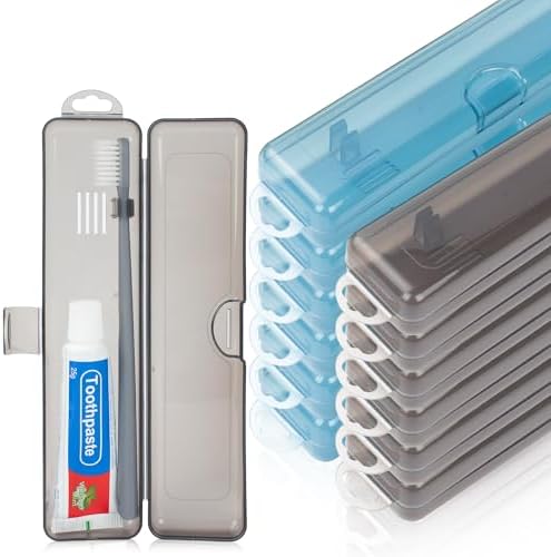Travel Toothbrush Holder (20-Pack, Gray,Blue) by Buyitnow