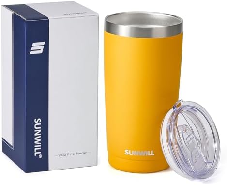 SUNWILL Coffee Tumbler, 20 oz Insulated Travel Mug Stainless Steel - Image 5