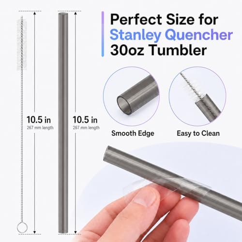 Joshey Replacement Straws for Stanley Quencher 30oz Tumbler, 6 Pack - Image 2