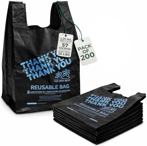 Thank You Plastic Grocery Bags 12"x7"x22" Heavy Duty 2.25 Mil by WatsonDistributing