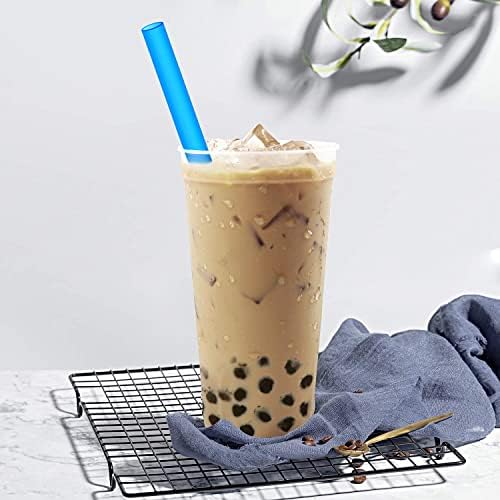 8 Pcs Extra Wide Reusable Smoothie & Boba Straws with 1 Bag & 2 Brushes - Multicolor Big Jumbo, BPA FREE Large Plastic Straws for Smoothies, Bubble Tea(Tapioca, Boba Pearls), Milkshakes - Image 6