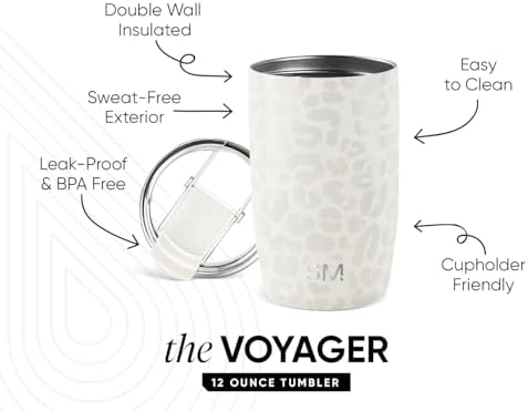 Simple Modern Travel Coffee Mug with Lid | 12oz | Leopard - Image 2