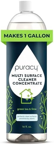 Puracy All Purpose Cleaner Concentrate – Plant-Powered Multi-Surface Cleaner - Surface Cleaner Solution As Seen on TikTok (Green Tea + Lime, 16 fl oz, 1 Pack) by Puracy
