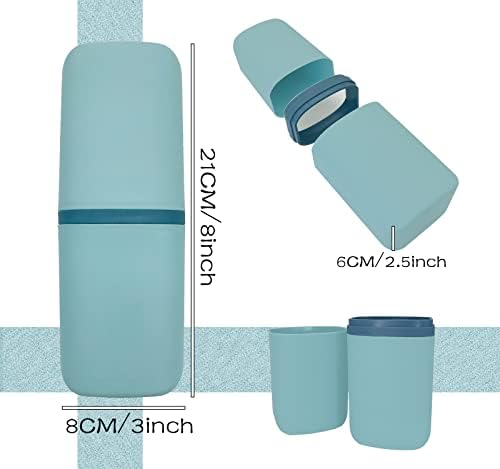 Travel Toothbrush & Toothpaste Case, Toothbrush Travel Holder with Cup Portable Travel Toothbrush Case Holder Toothbrush Travel Container for Camping School Business Trip Bathroom - Image 2