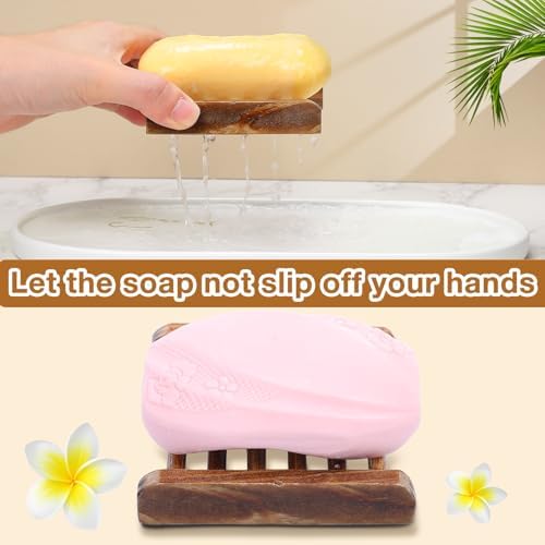 Amyhill 100 Pcs Bamboo Soap Dish Bulk Soap Holder Draining,Charcoal Color - Image 6