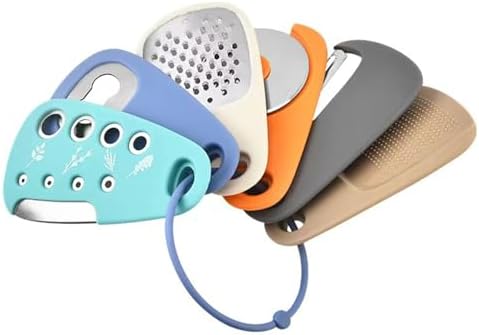 Kitchen Gadgets Set 6 Pieces, Space Saving Cooking Tools Kitchen Accessories-Garlic Grinder, Cheese Grater, Vegetable Peeler, Pizza Cutter, Herb Stripper, Bottle Opener, Gadgets Gift Set (Multicolor) by Unknown