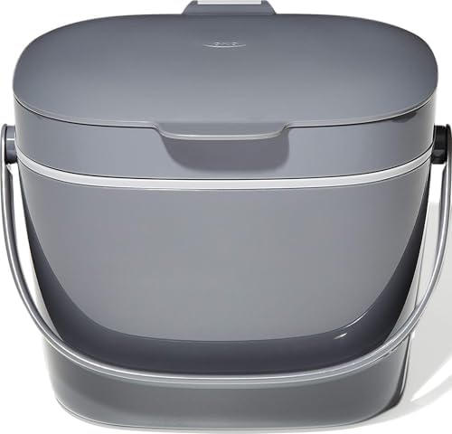 OXO Good Grips Easy-Clean Compost Bin, Charcoal, 1.75 Gal/6.62 L by Unknown