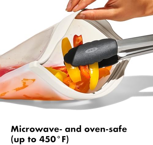 OXO Good Grips Silicone Reusable Bag - Stand-Up Snack (12 oz), Watermelon - Image 4