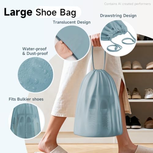 OlarHike Packing Cubes for Travel,Gifts for Women Mom,Anti-Tearing Suitcase Organizer for Luggage with Shoe & Hanging Toiletry Bag,Vacation Essentials & Accessories for Cruise Ship,9 Set,Blue Gray - Image 7