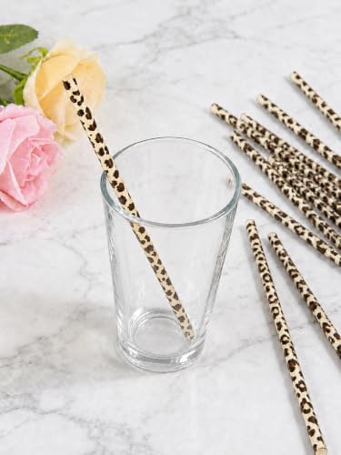 10 Pcs Reusable Leopard Straws Drinking Straw with Cleaning Brush - Image 4