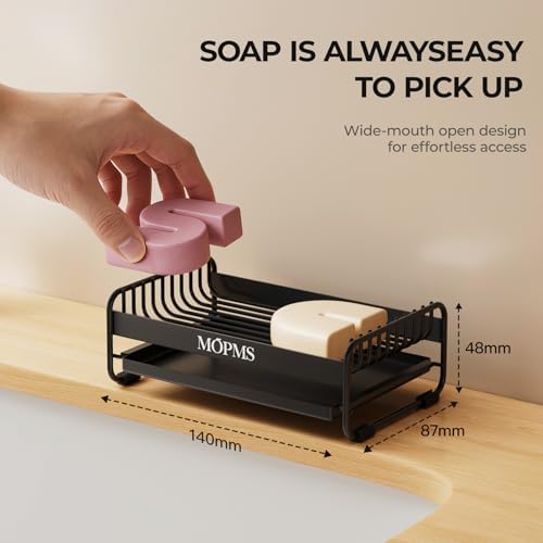 MOPMS Soap Dish for Shower, Carbon Steel Bar Soap Holder with Drainage - Image 4