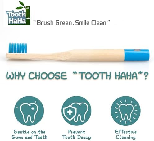 Kids Bamboo Toothbrushes, BPA-Free Soft Bristles, Eco-Friendly Natural Wooden Toddler Toothbrush, 6-Pack Travel Toothbrushes Set for Children - Image 6