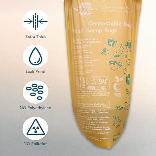 Compost Bags, Trash Bags 3 Gallon, Extra Thick, US BPI ASTM D6400 Certified Compostable Food Scrap Kitchen Waste Bags, 100 Count - Image 3