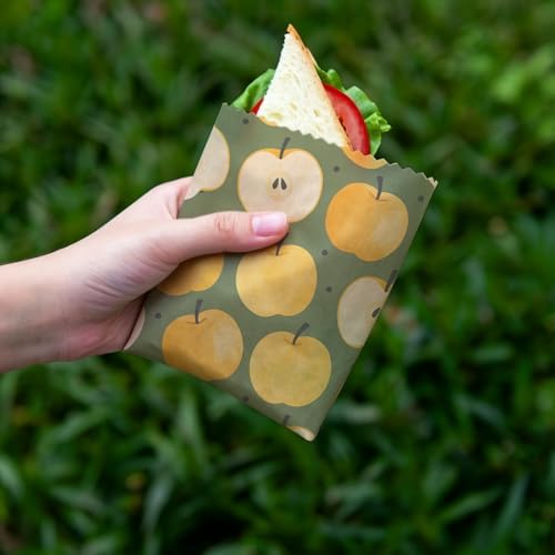 Reusable Beeswax Wraps, Orange Apple Lemon Wraps, 9 Pack Sandwich, Snack, Food Preservation, Organic, Sustainable, Zero Waste, Plastic-Free Storage, 1XL, 3M, 5S - Image 5