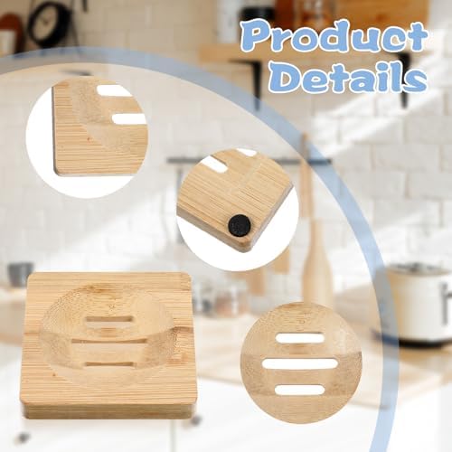 20Pcs Bamboo Soap Dishe 3 Inch Wooden Soap Tray Soap Holder Bar Soap Holder - Image 3