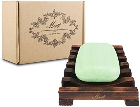 Soap Dish Holder, Bathroom Wooden Soap Case, Sink Deck Bathtub Shower Dish, Rectangular, Hand Craft, Natural Wooden Holder for Soap, Sponges, Scrubber (2 Pack soap Dish) - Image 2