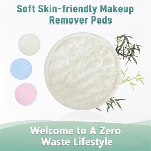 wegreeco 40 Pack Reusable Makeup Remover Pads, Washable Reusable Cotton Rounds Pads for Face, Makeup Remover Cloths for All Skin - (Velour, 3 Color) - Image 5