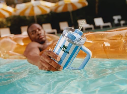 STANLEY Quencher H2.0 Flow State Tumbler, 30 oz, Cornflower Cabana Gloss - Image 4