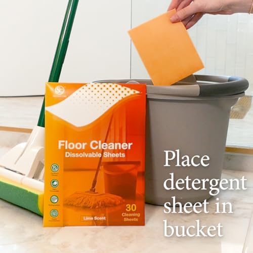 Dissolvable Floor Cleaner Sheets: Fresh Lime Scent, 30 Washes - Image 2