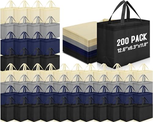 Windyun Reusable Grocery Bags Non Woven with Handles by Windyun