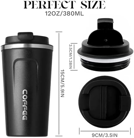 Insulated Travel Coffee Mug, Stainless Steel Coffee Cup with Leakproof Lid - Image 4