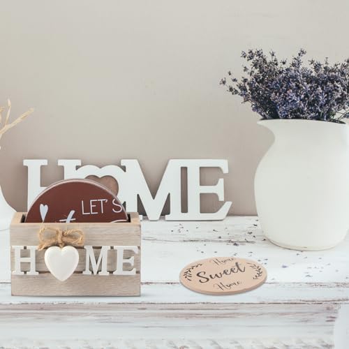 Queekay House Warming Gifts New Home Farmhouse Coasters Set of 6, Cinnamon - Image 6