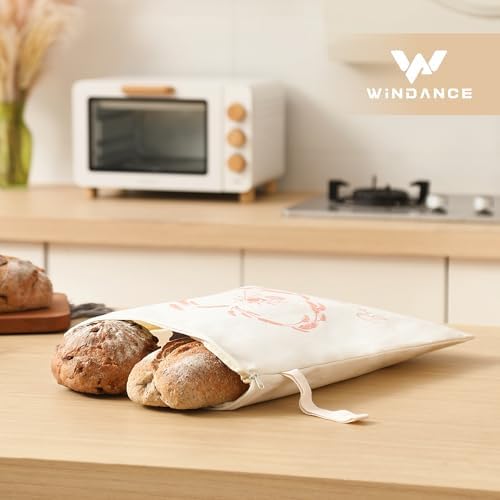 Sourdough bread Bags for Homemade Bread-2 Pack XL Reusable Beeswax Bread Bags for Homemade Bread Freezer & Refrigerator 17"×13" Natural Beeswax-Lined Cotton Food Storage Bags to Keep Fresh yellow - Image 4