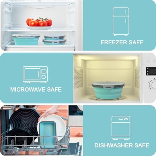 Guyuyii 8-Pack Silicone Collapsible Food Storage Containers with Lids - Image 6