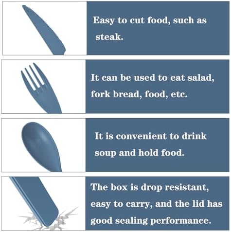 Zoyiancy 4 Sets Large Utensils Set with Case, Reusable Travel Cutlery Set - Image 5