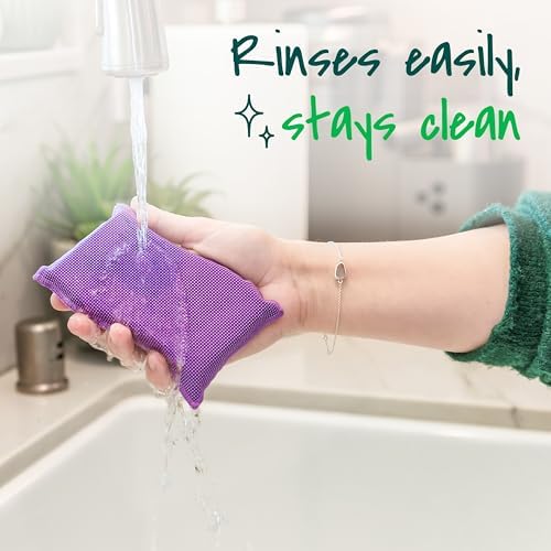 Scotch-Brite Clean & Rinse Non-Scratch Scrub Sponges – Dual-Sided Scrubber with Cloth Side for Wiping, Rinses Clean – 8 Sponges (4 Packs of 2) for Dishes, Countertops, Appliances & More - Image 4