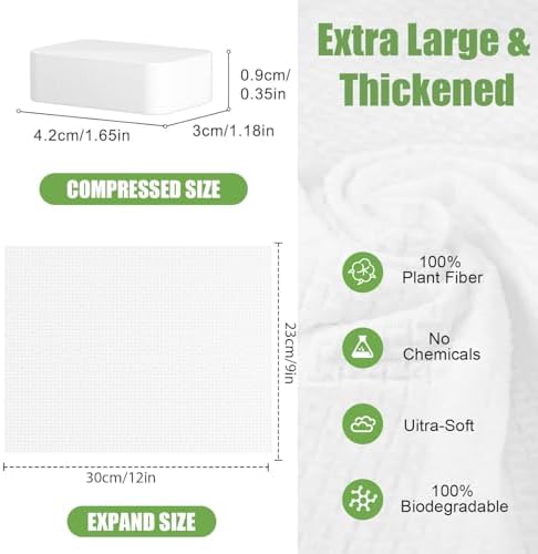Compressed Towels Disposable Face Towel Disposable Washcloths 50 Count - Image 3