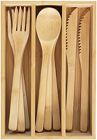 Totally Bamboo 12-Piece Reusable Bamboo Flatware Set with Travel Case by TotallyBamboo