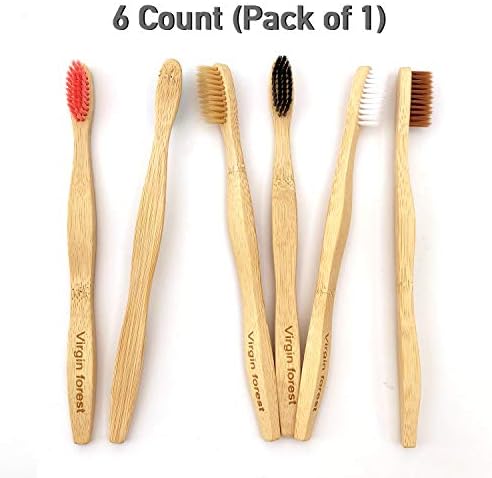 Virgin Forest Bamboo Toothbrushes 6pk, Soft Bristles BPA Free Eco - Image 5